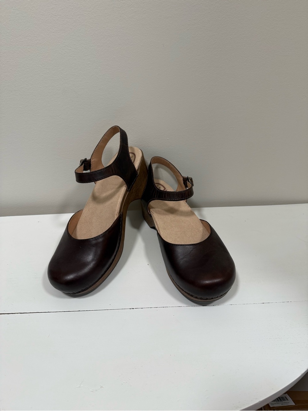 Dansko Women's Dark Brown Leather Mary Jane Sandal with Ankle Strap